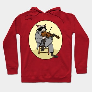 Funny Raccoon Playing Fiddle Violin Hoodie